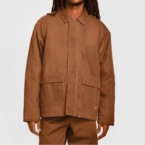 NWT $275 Nike Life Men's Waxed Canvas Quilted Work Jacket Brown Small Loose Fit